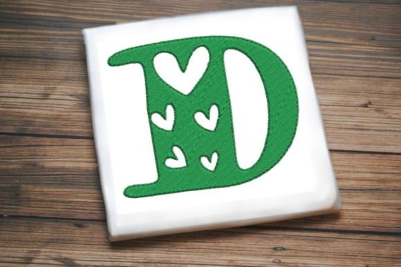 Alphabet Letter D Multi Heart