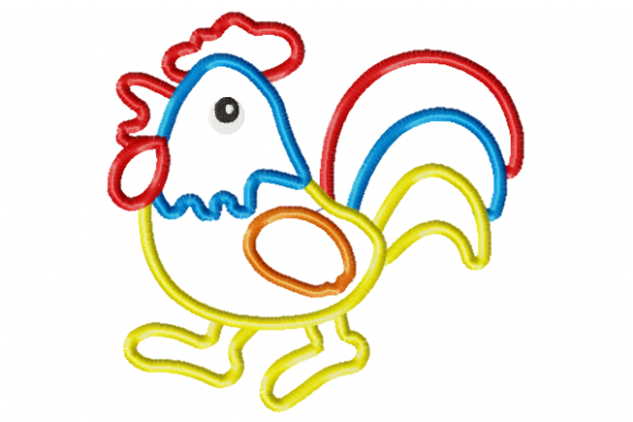 Cock Applique – A Farmhouse Embroidery Design Review