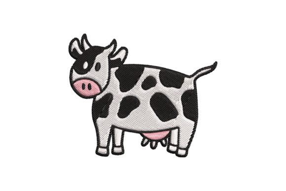 Cute Baby Animal Cow Embroidery Design