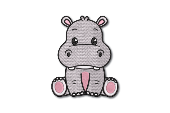 Hippo: A Playful, Seasonal Baby Animal Embroidery Design