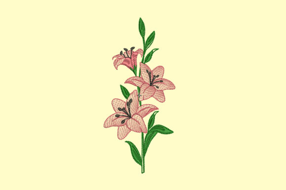 Lilies: A Fresh, Modern Embroidery Design for Boutique Apparel
