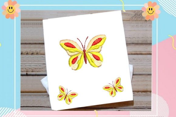 Multicolor Butterfly Embroidery Design